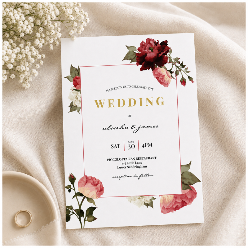 Crimson Wedding Invitation