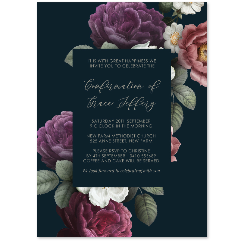 Rose Garden Religious Invitations