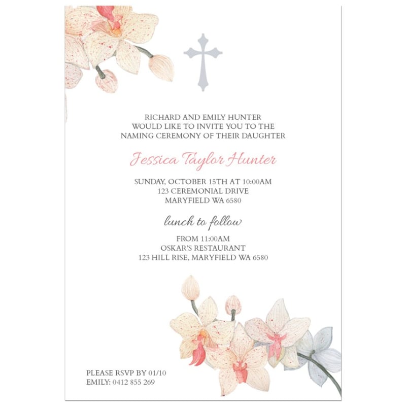Religious Orchid Invitations