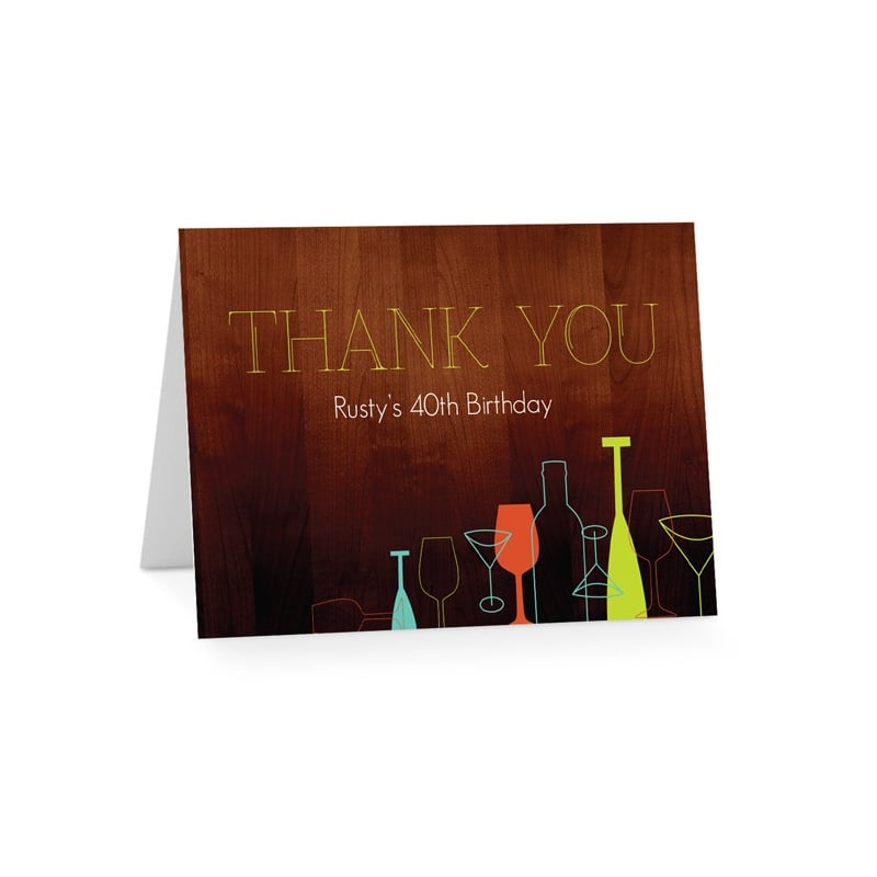 Retro Bar Thank You Cards