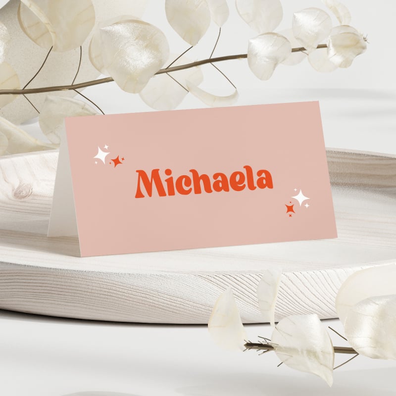All that Glitters Retro Wedding Placecards