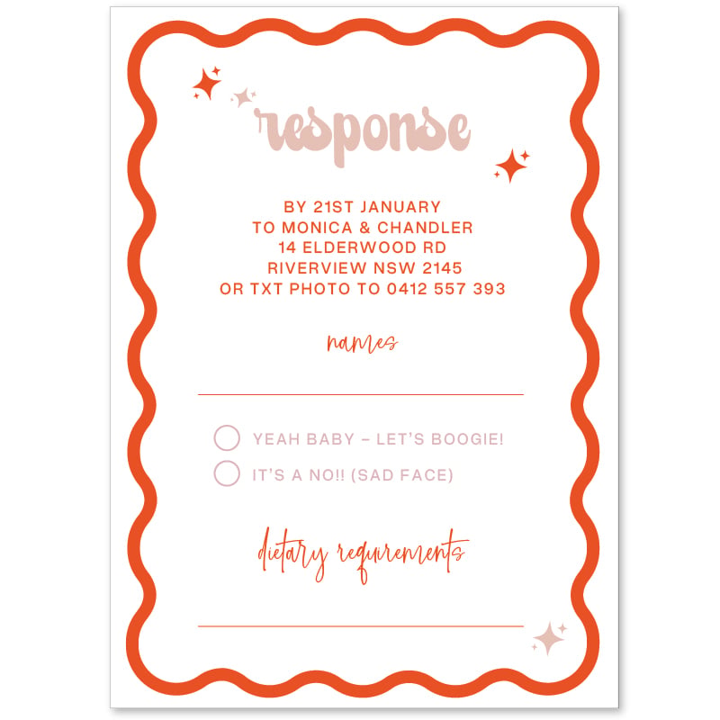 All That Glitters Retro Response Card