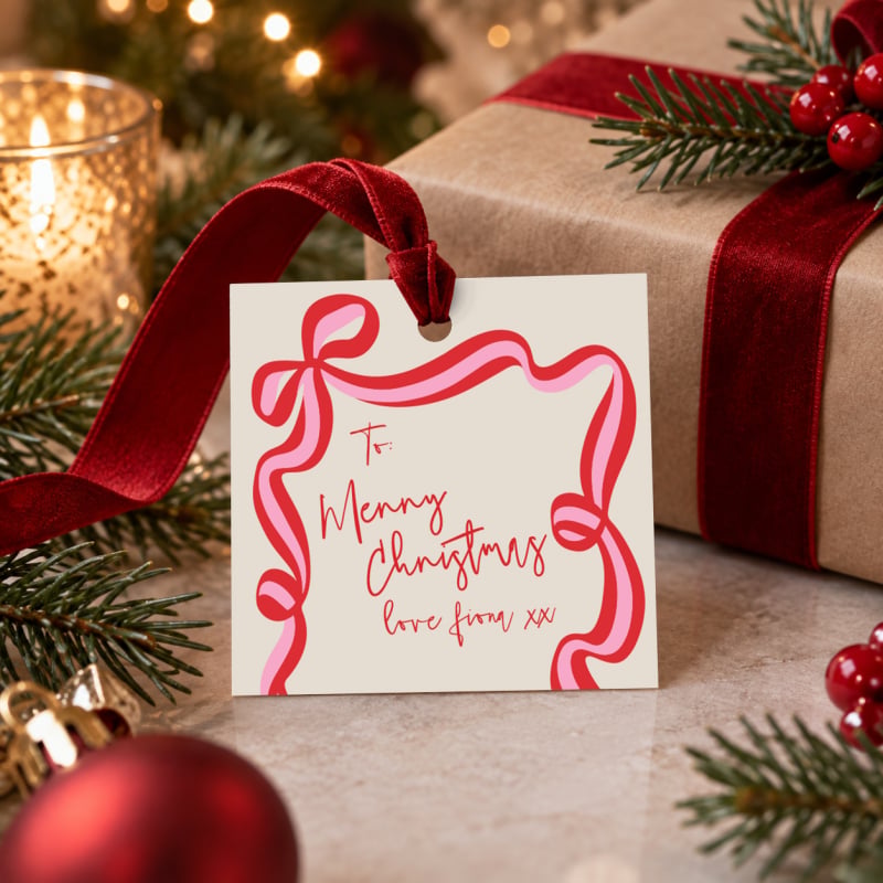Ribbon Christmas Gift Tags