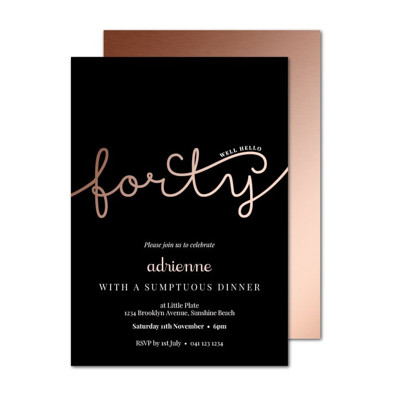 Rise and Shine 40 Birthday Invitations