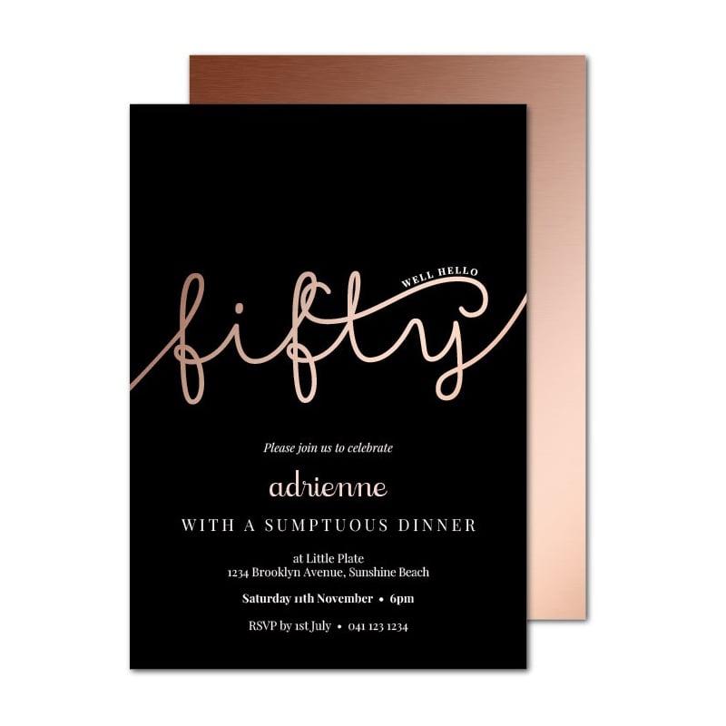 Rise and Shine 50 Birthday Invitations