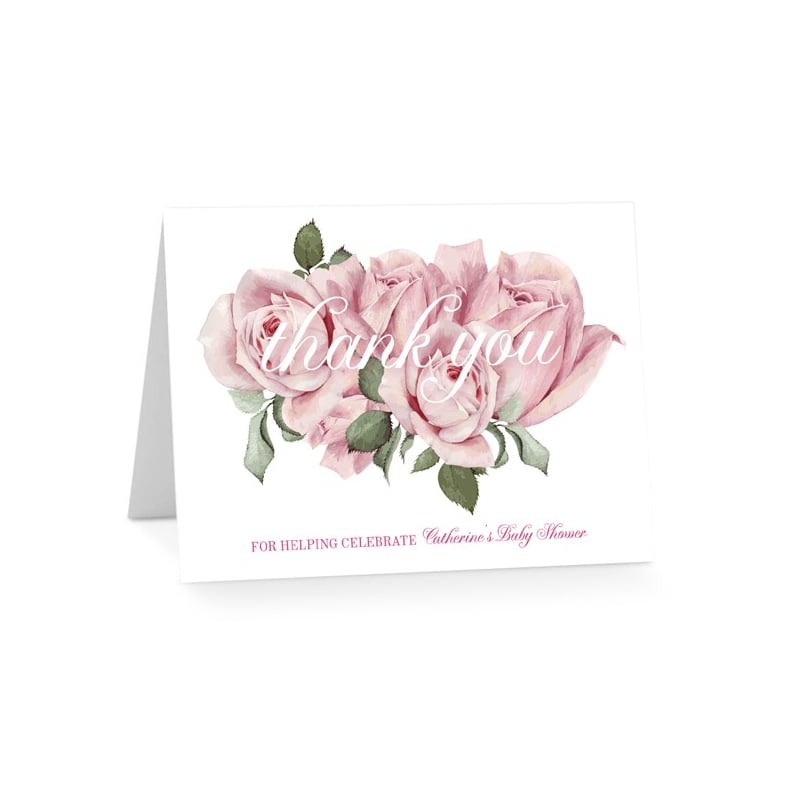 Rose Bunch Baby Shower Thank You Card