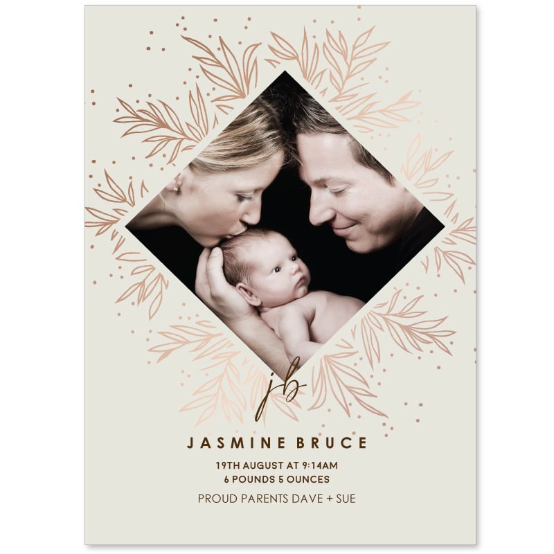 Initials Birth Announcement Cards