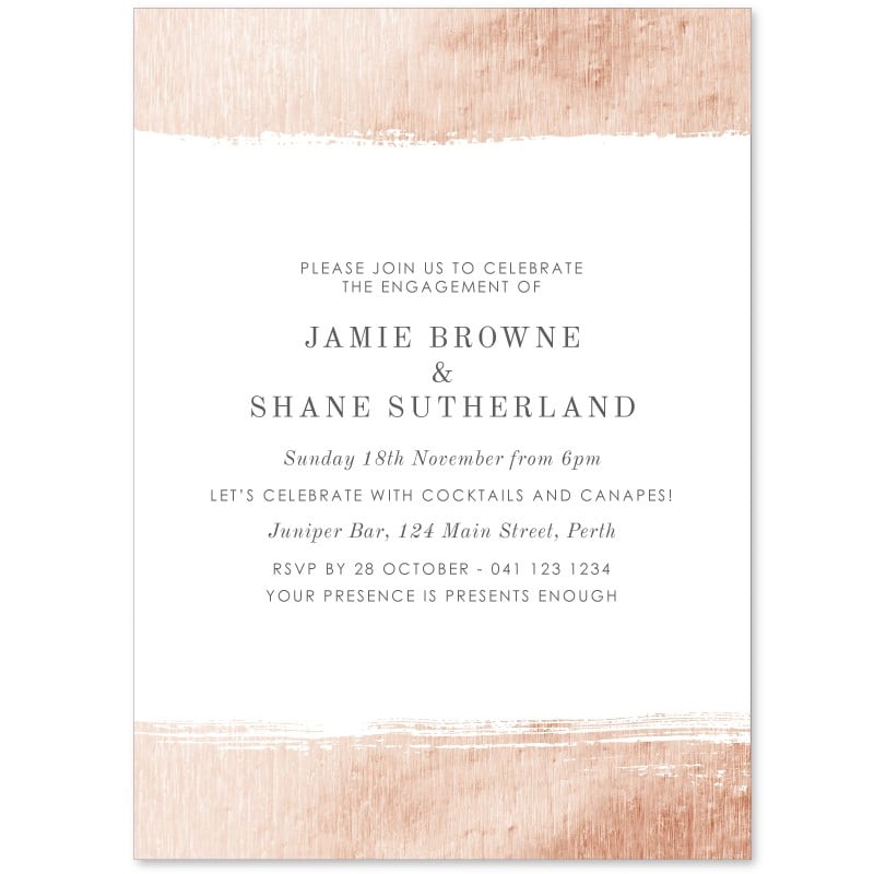 Rose Gold Engagement Invitations