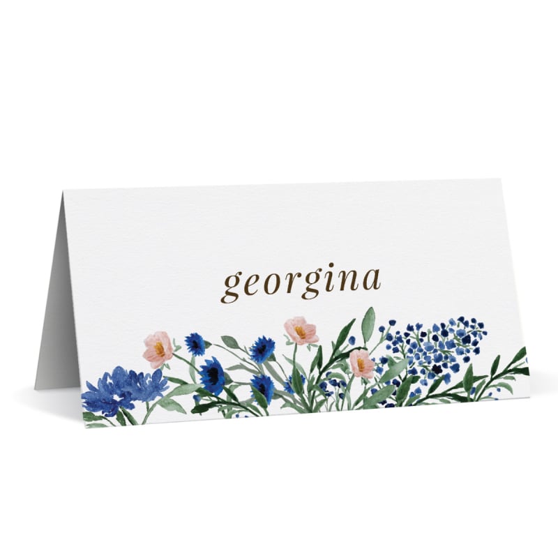 Royal Blue Floral Placecards