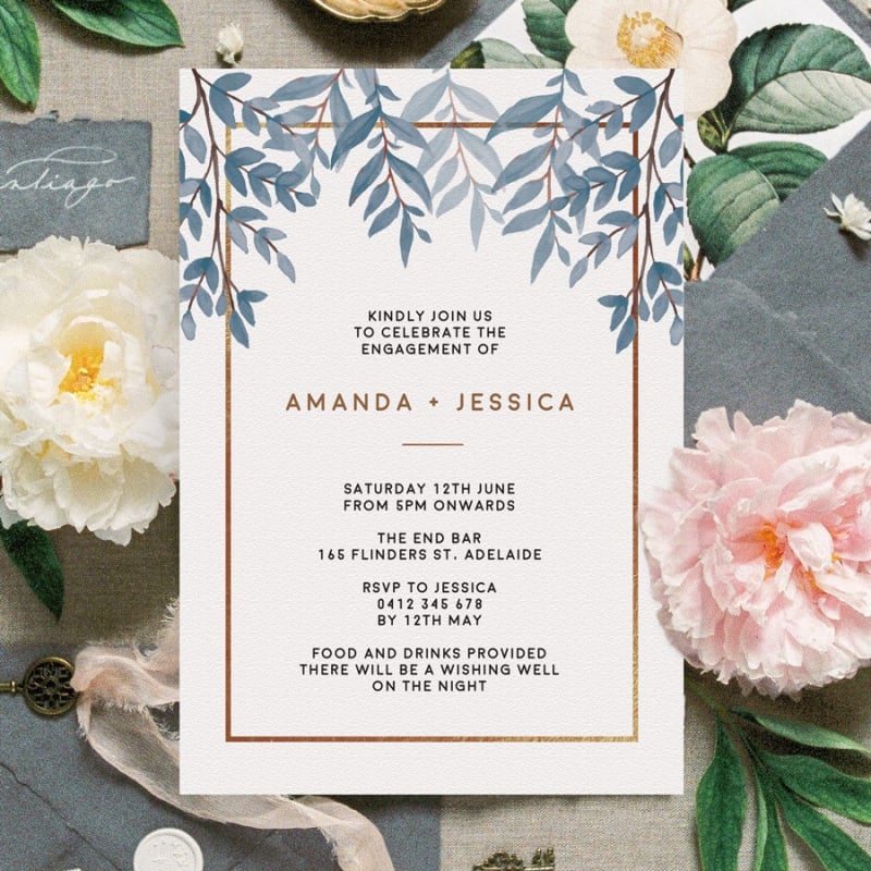 Rustic Engagement Invitations