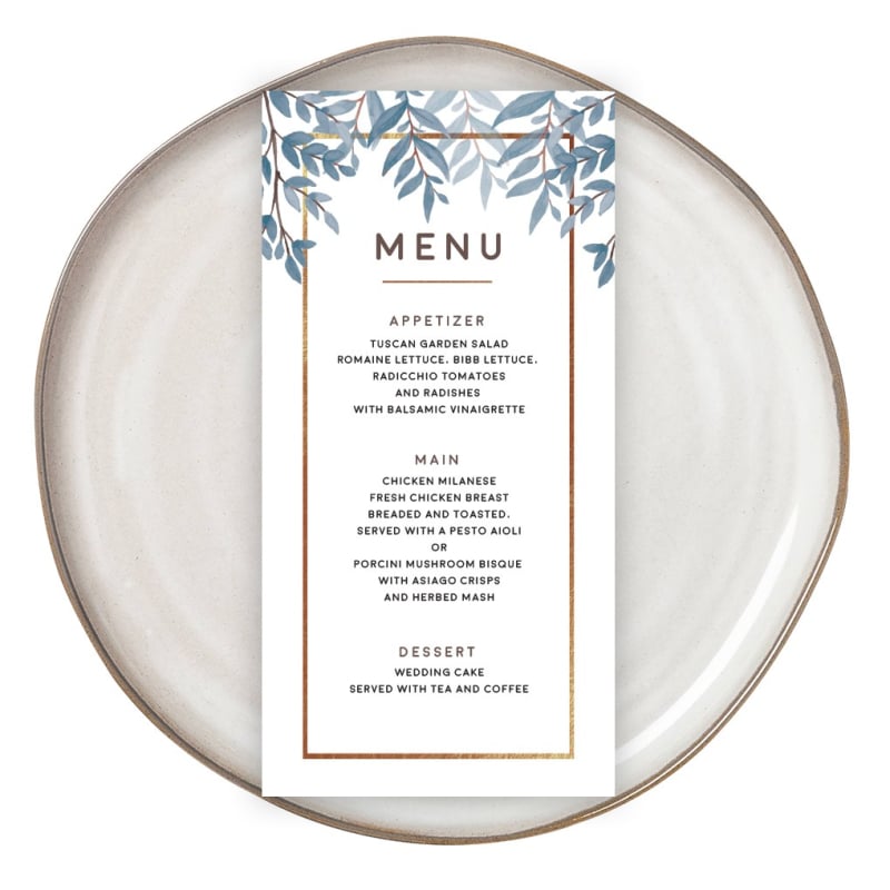 Rustic Wedding Menu