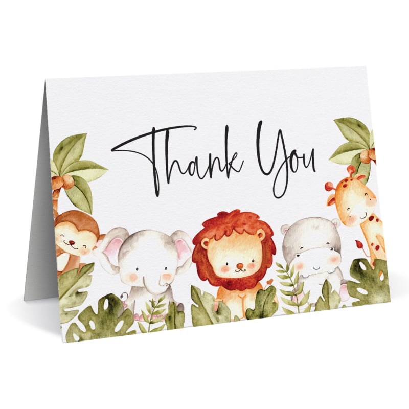 Safari Animals Thank You Cards