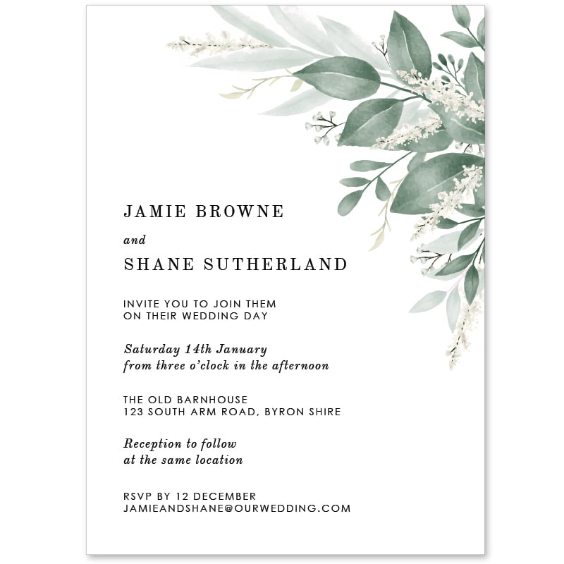 Moss + Sage Wedding Invitations