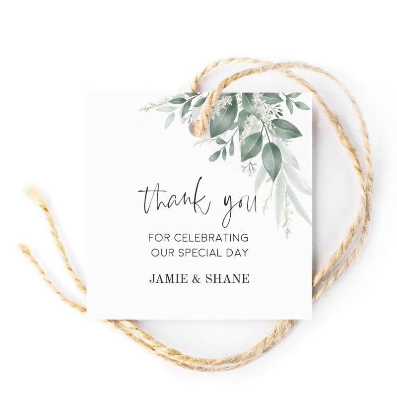 Moss + Sage Wedding Gift Tags