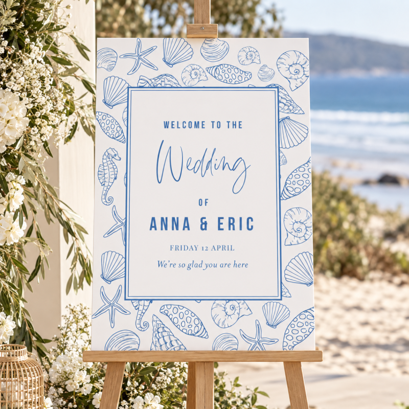 Beach Days Wedding Welcome Sign
