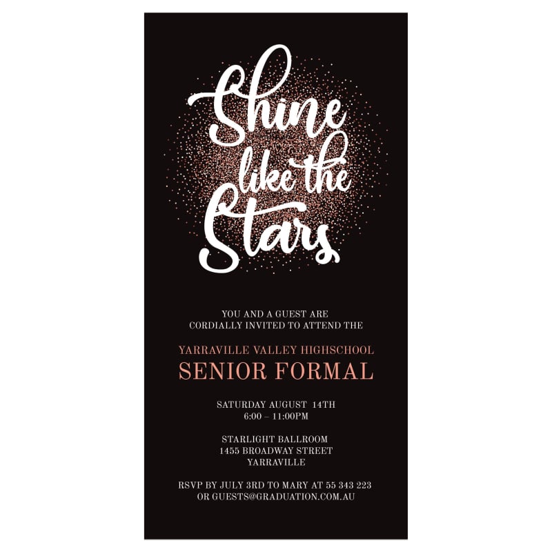Shine Like the Stars Graduation Invitations