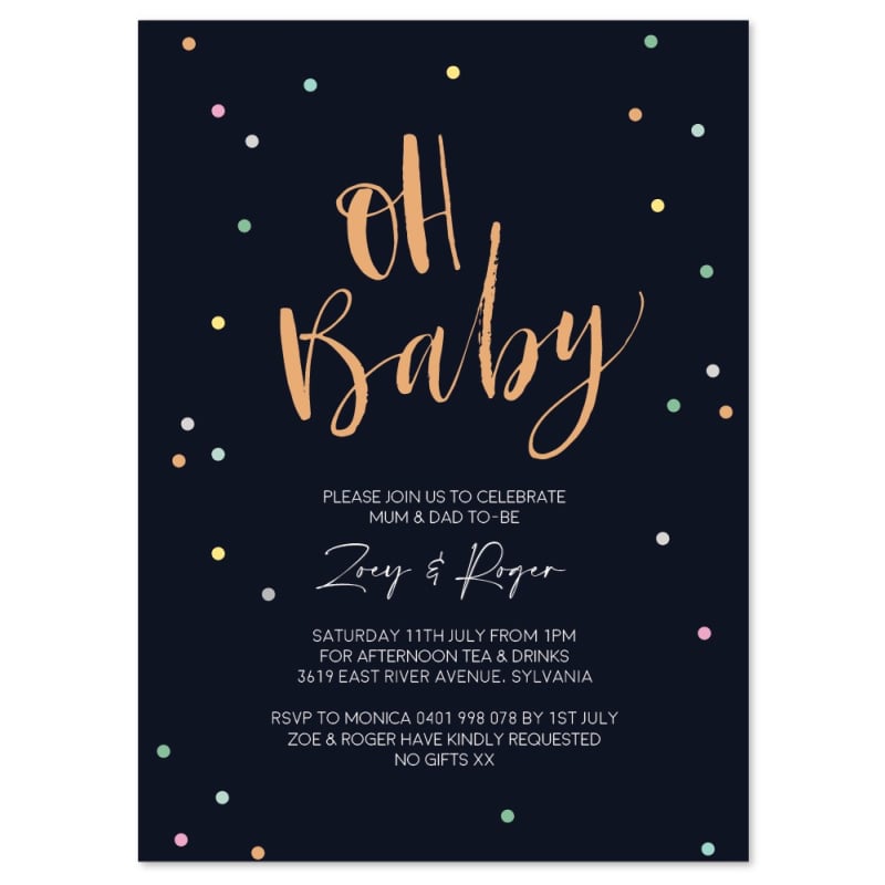 Shower of Dots Baby Shower Invitations