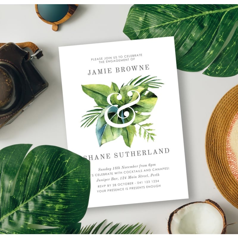 Simple Tropical Engagement Invitations