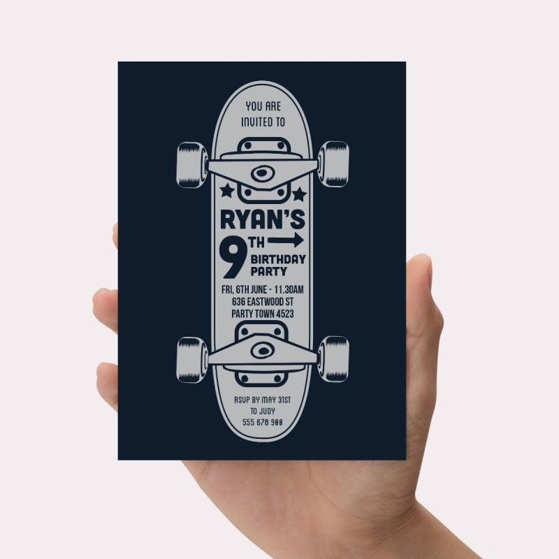 Skater Birthday Invitations