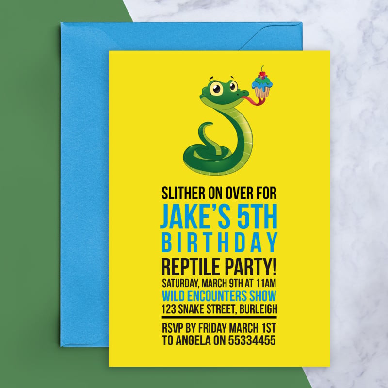 Slither Birthday Invitations