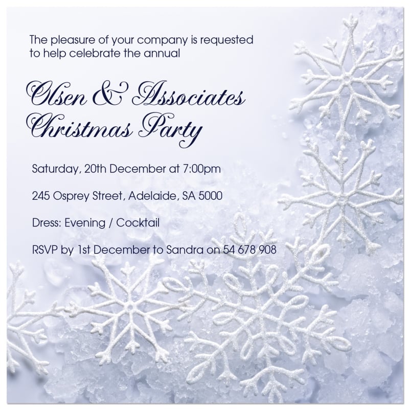 Snow Crystal Christmas Invitations