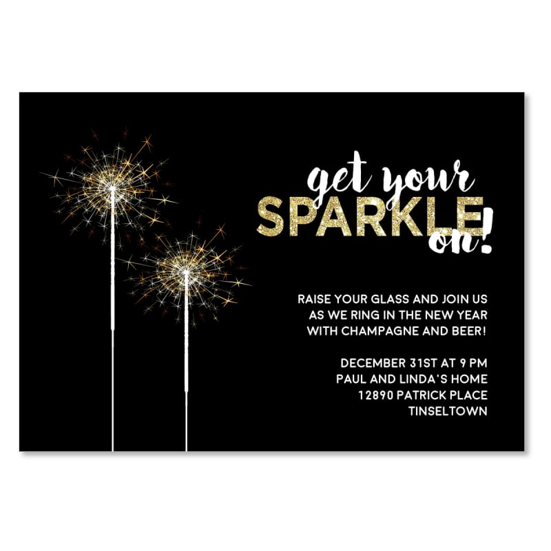 Sparklers New Years Invitations
