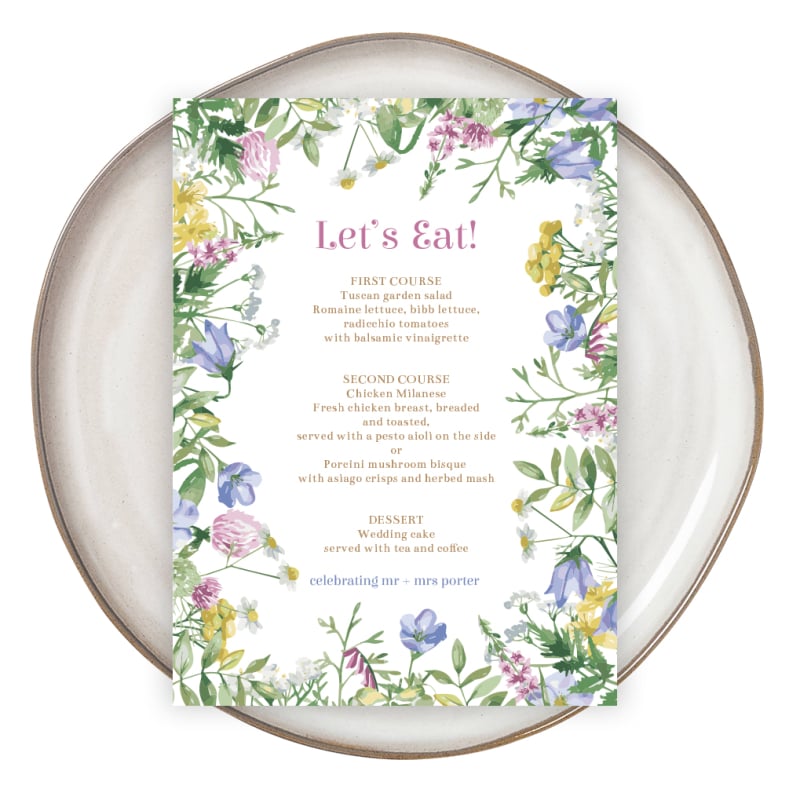 Spring Wildflower Menus