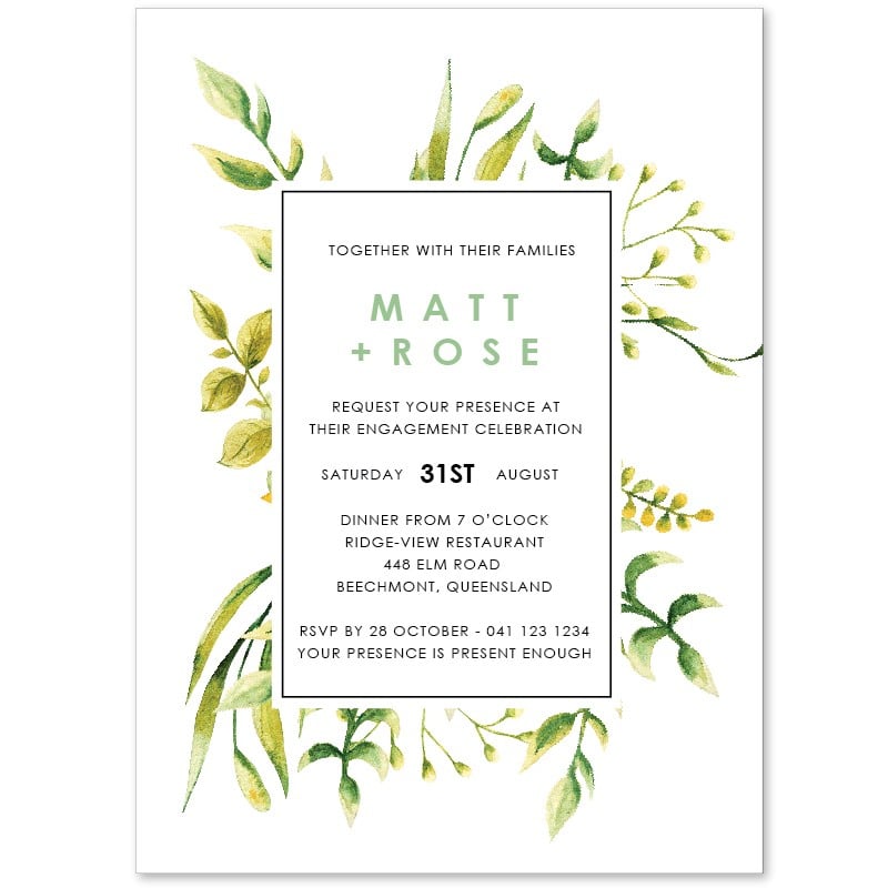 Springtime Engagement Invitations
