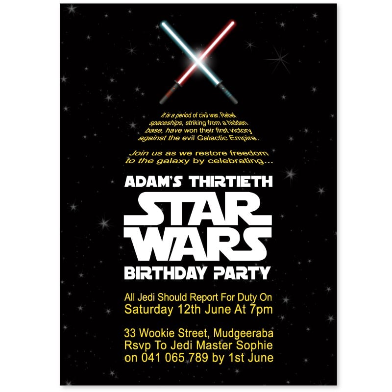 Star Wars Party Invitations