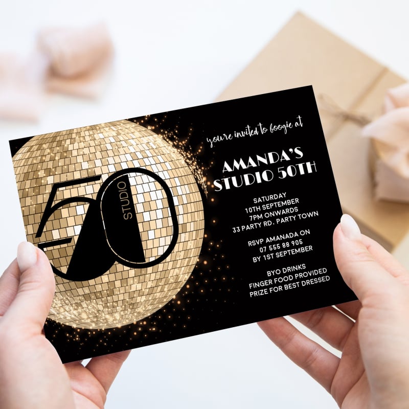 Studio 50 Birthday Invitations