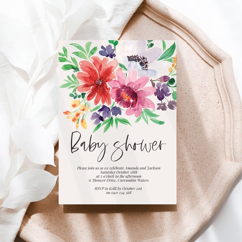 Stylish Type Baby Shower Invitations