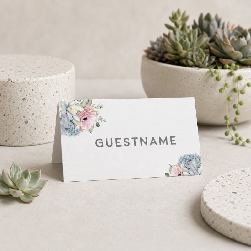 Modern Bouquet Wedding Placecards