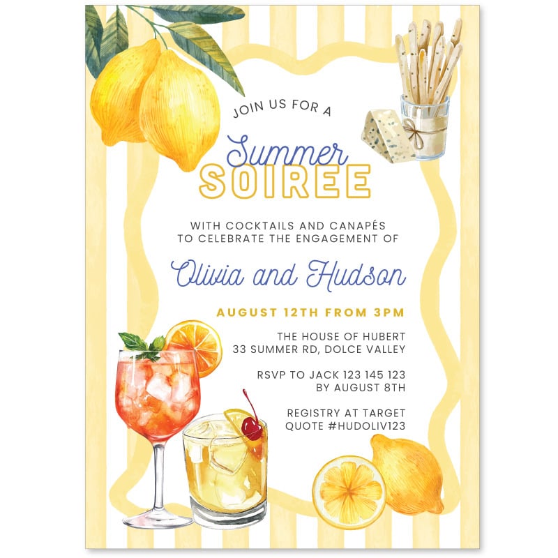 Summer Soiree Engagement Invitations