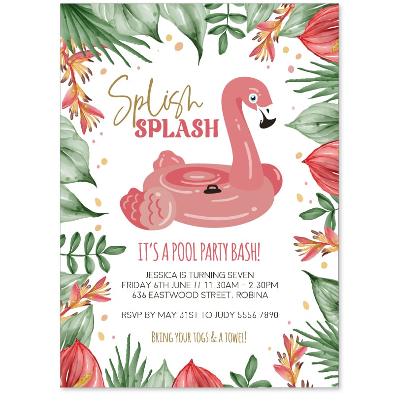 Summer Party Birthday Invitations