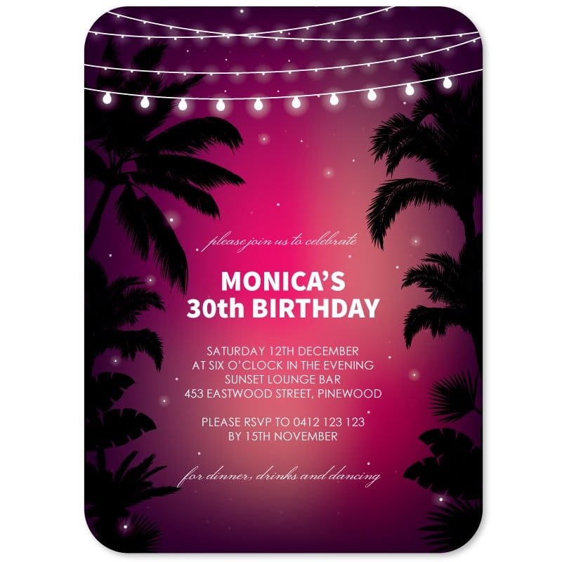 Sunset Birthday Invitations
