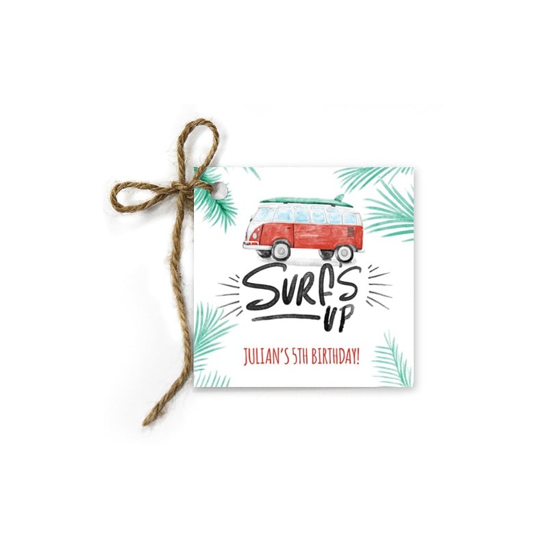 Surfs Up Birthday Gift Tags