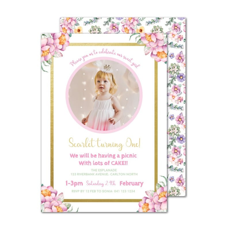 Sweet Girl Birthday Invitations