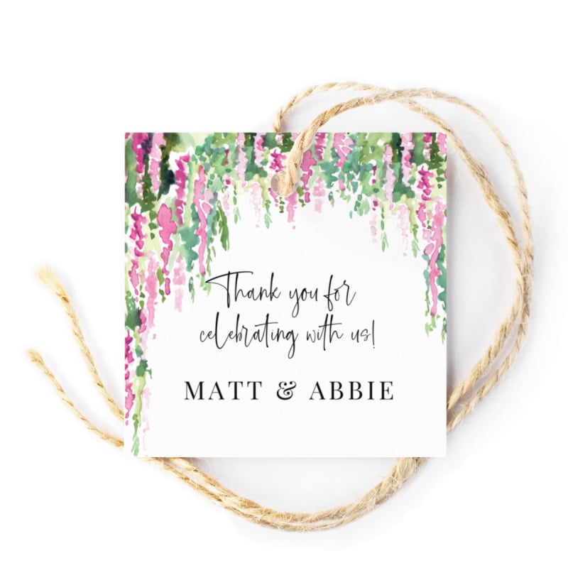 Sweet Floral Wedding Gift Tag