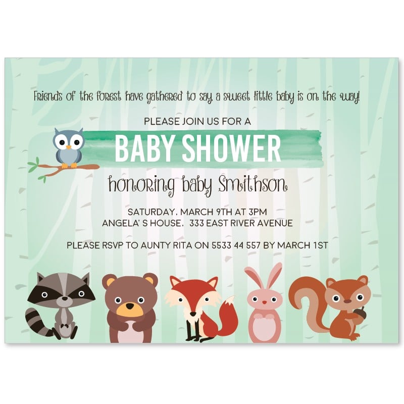 Sweet Raccoon Baby Shower Invitations