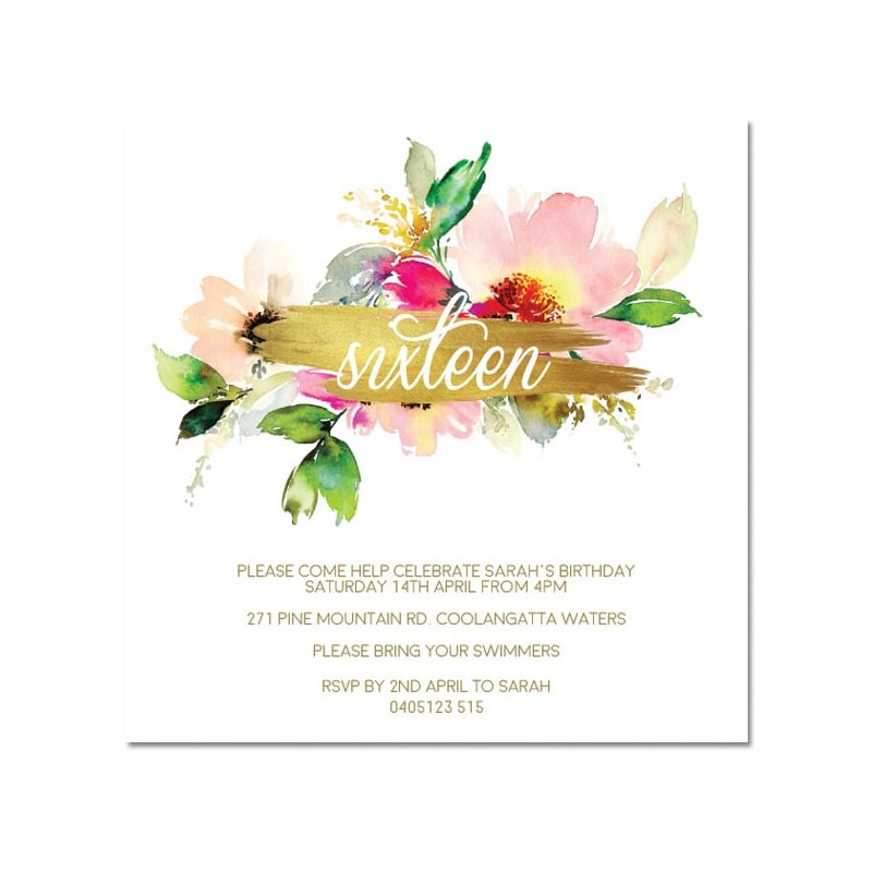 Sweet Sixteen Birthday Invitations