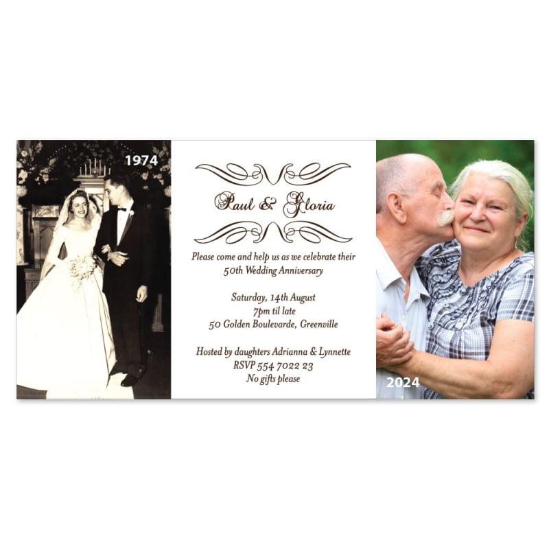 Then & Now Wedding Anniversary Invitations