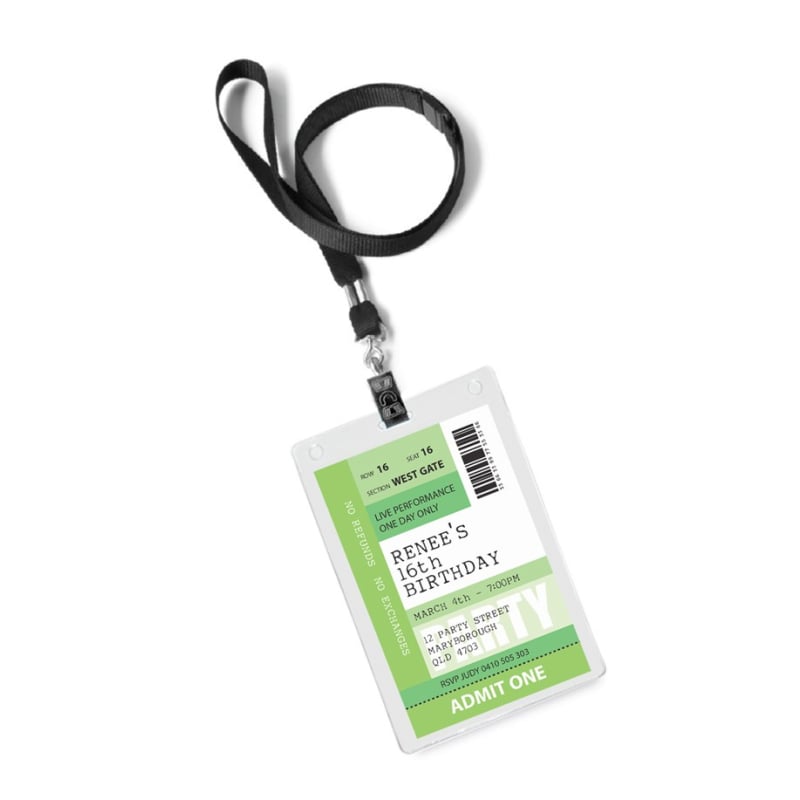Ticket Birthday VIP Pass Invitations
