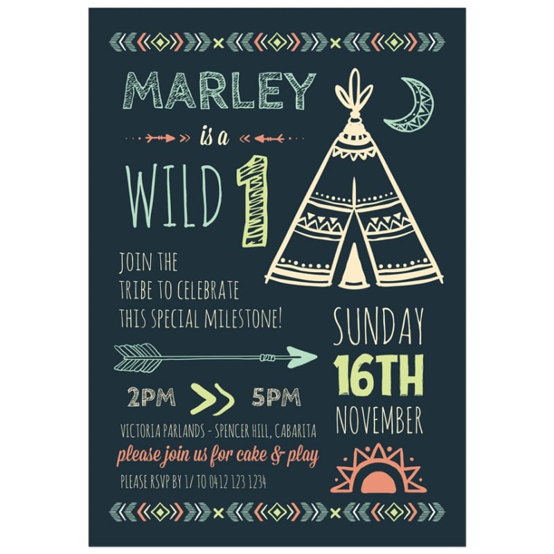 Tipi Birthday Invitations