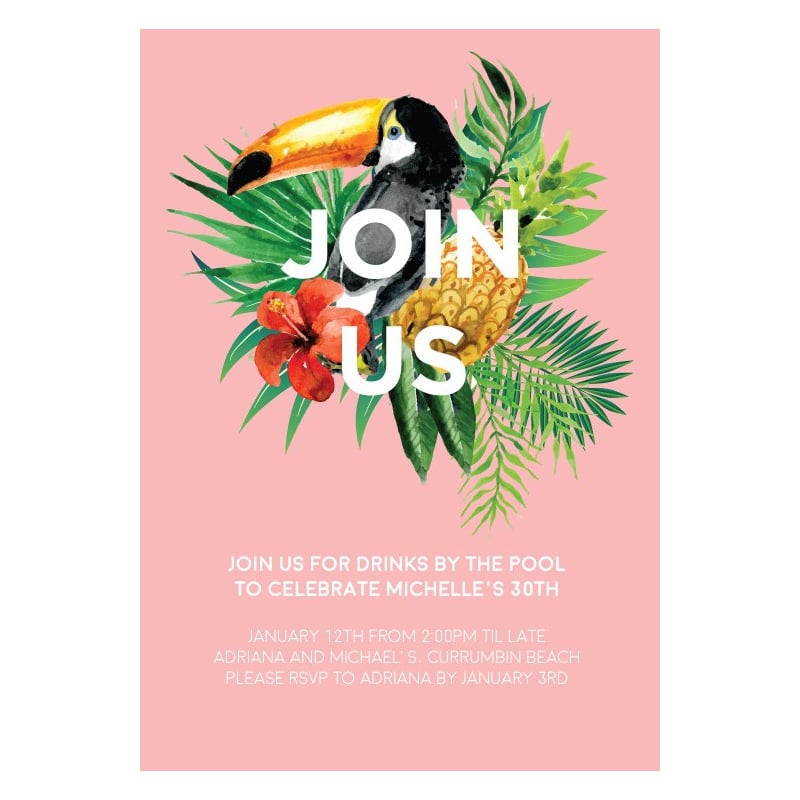 Toucan Birthday Invitations