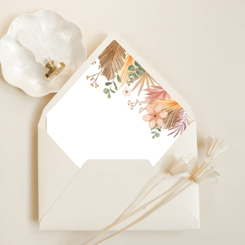 Tropical Flowers Wedding Envelope Liners