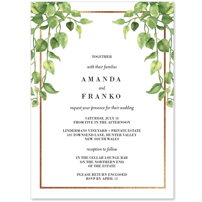 Vineyard Wedding Invitations