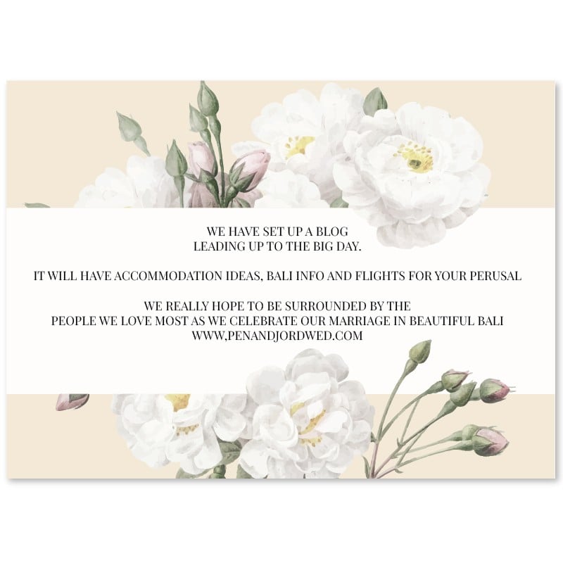 Vintage Wedding Information Card