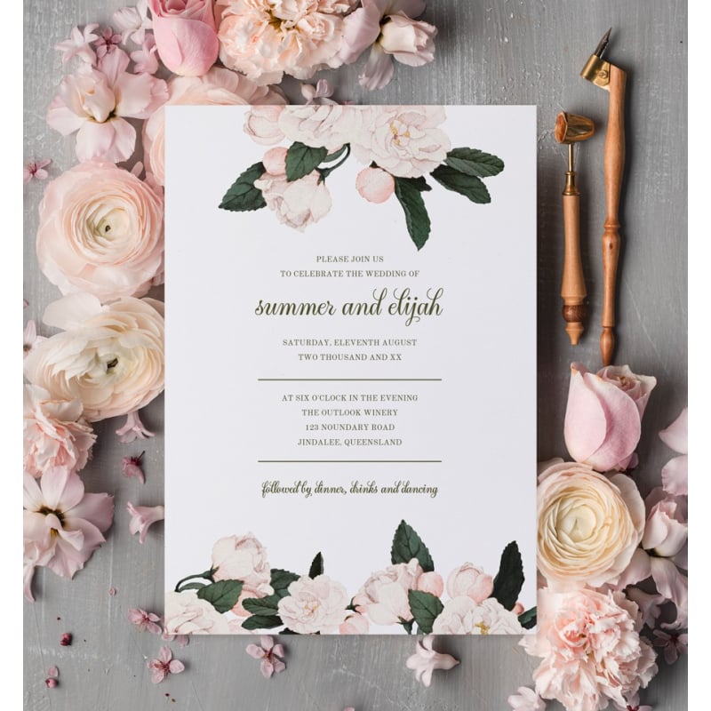 Vintage Roses Wedding Invitations