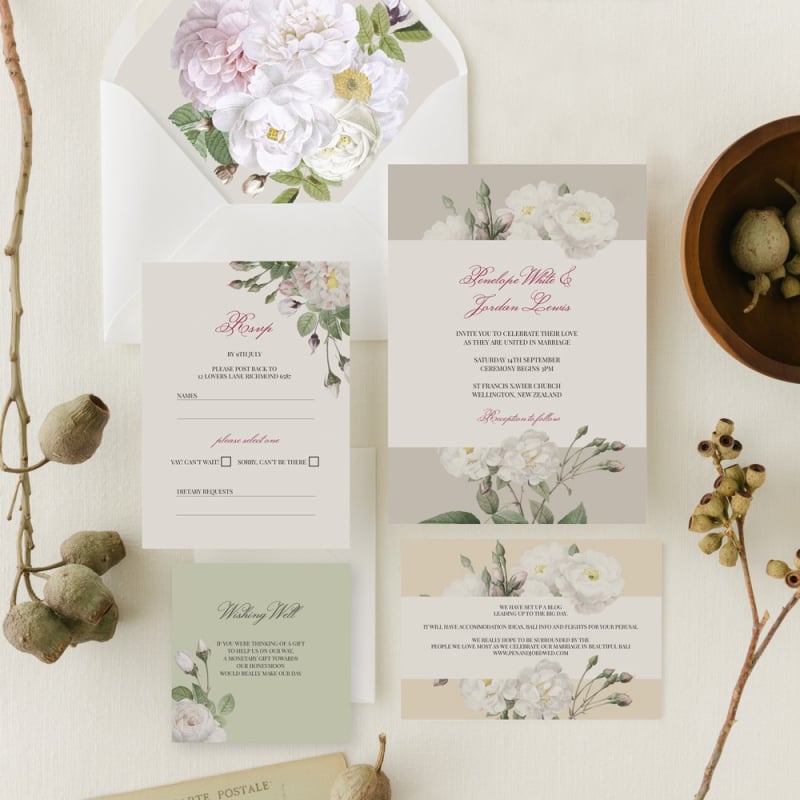 Vintage Wedding Wishing Well Card