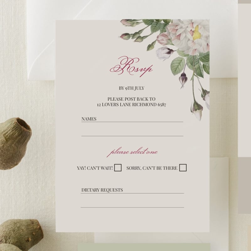 Vintage Wedding Response Card